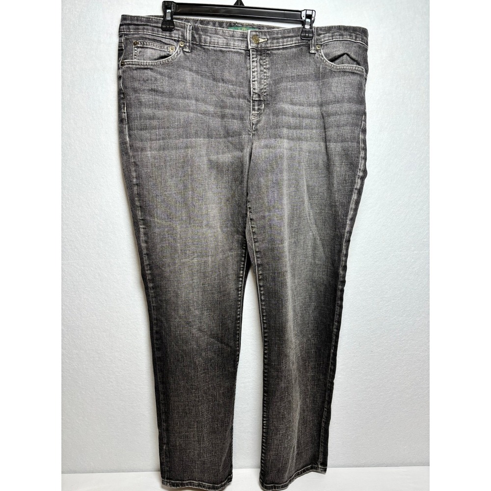 Lauren Ralph Lauren Jeans Co Womens 18W Black Grey Straight Leg Denim Jeans